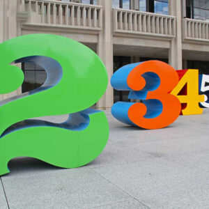 Colourful Modern Outdoor Stainless Steel Number Sculpture