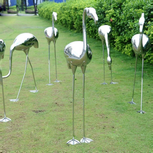 60*30*138Cm Garden Decoration Stainless Steel Crane Sculpture