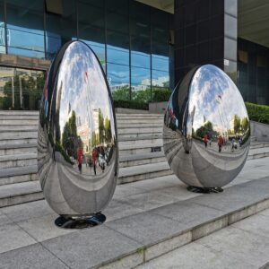 Indoor/Outdoor Garden Decoration Art Stainless Steel Egg Sculpture